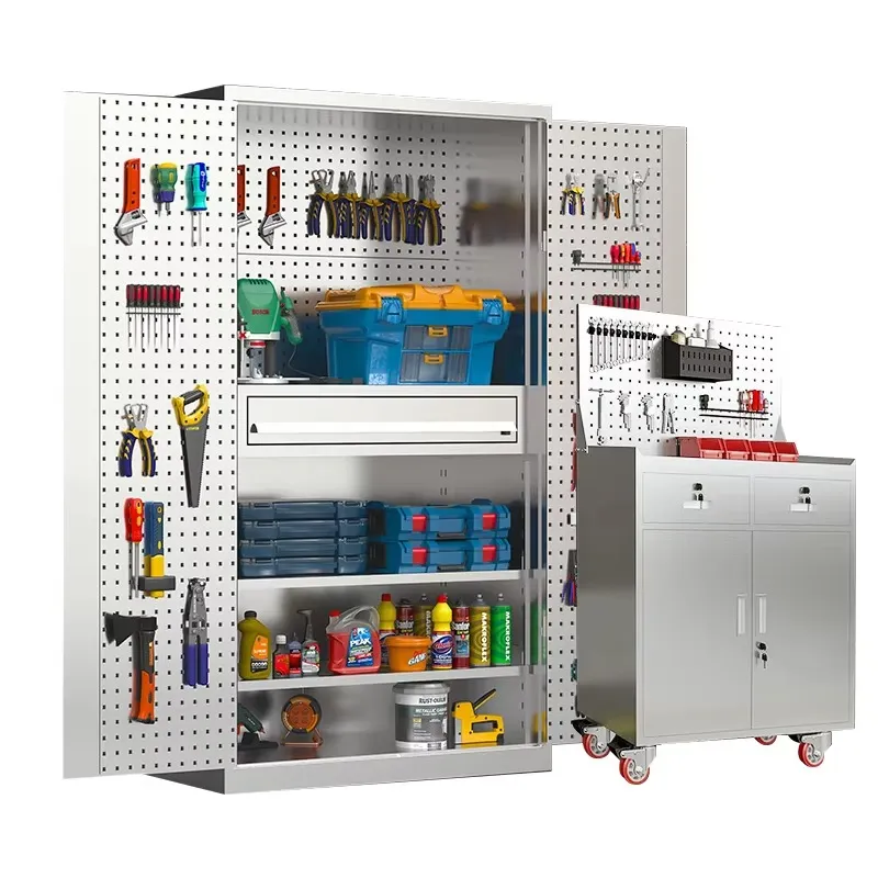 Workshop With Tools - Customizable 304 Stainless Steel Tool Cabinet