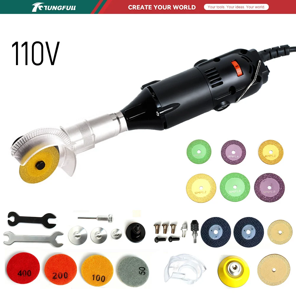 Hand Tools Mechanical Workshop - TUNGFULL 110V Mini Angle Grinder Electric