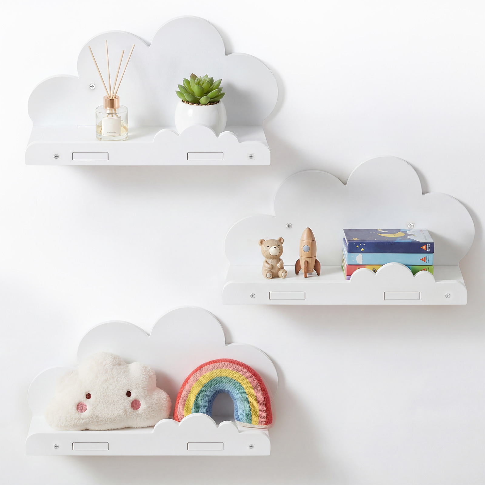 Screw Organizer Kit - 3 Pcs Cloud Shape Floating Shelf
