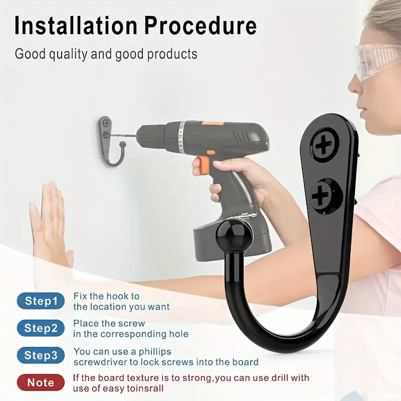 Black Metal Hooks with Screws  - Screw Organizer Kit recension och pris